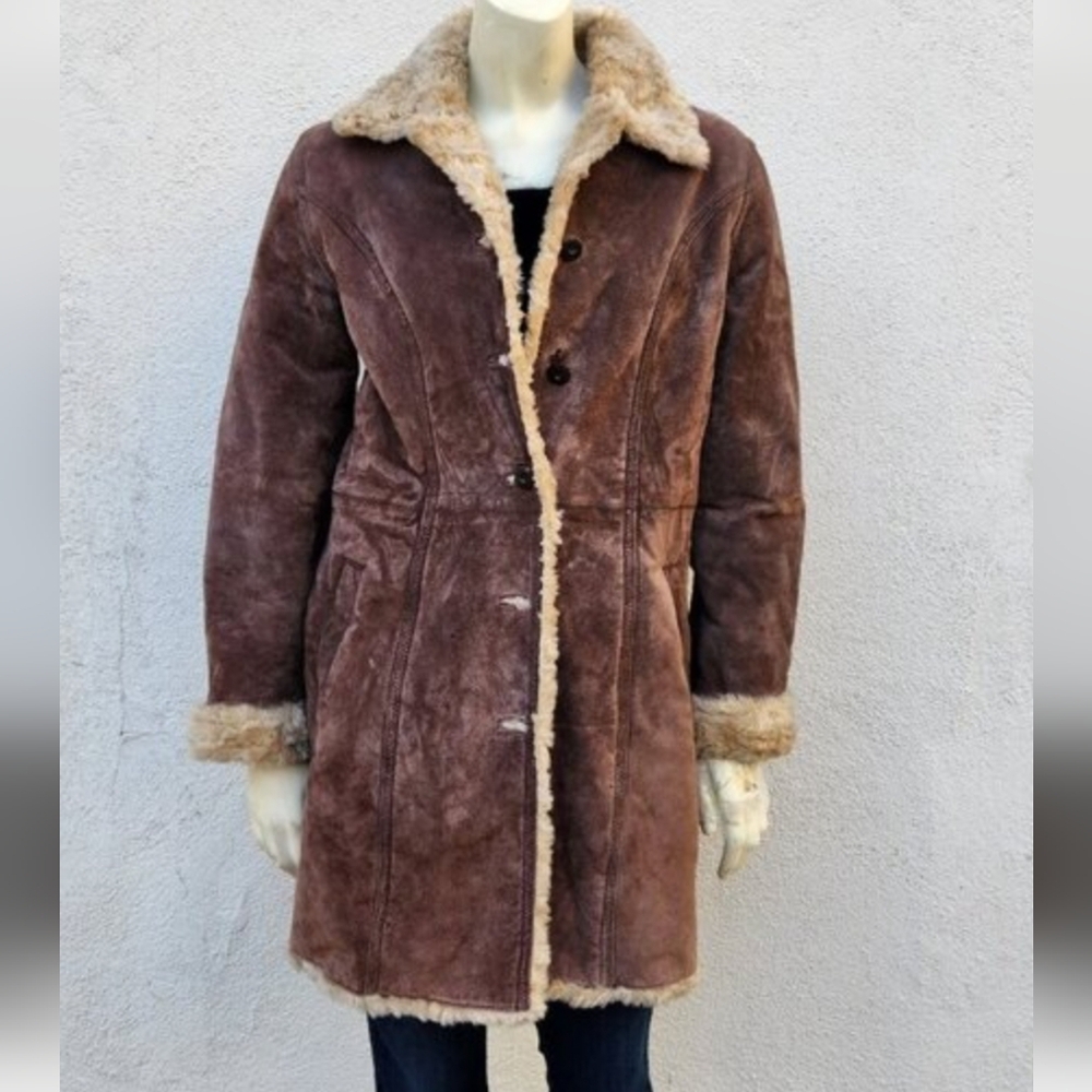Wilsons Leather Tan Shearling Jacket.pit To Pit 21"lenght 36"never worn. - Picture 2 of 11